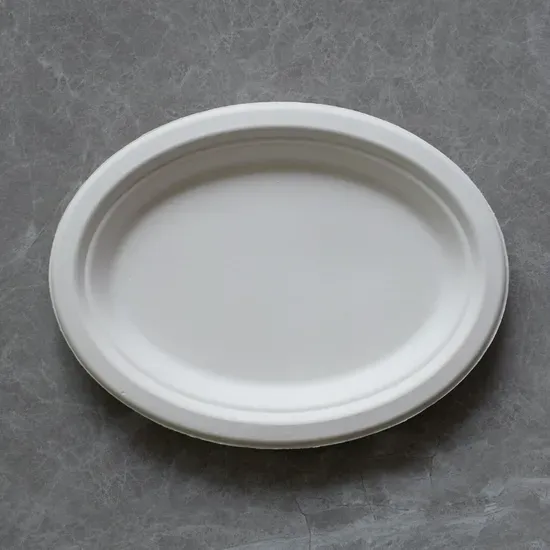 Eco-Friendly Sugarcane Bagasse Oval Plate