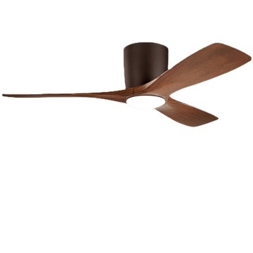 DC Flush Mounted Ceiling Fan with Solid Wood Blades and LED Light - Australia Style Remote Control Fan