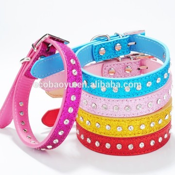 2015 Hot Selling Leather Crystal Dog Collar/Dog Collar Wholesale