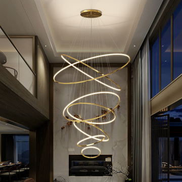 Nordic Modern LED Pendant Light - Stainless Steel Round Ring Decor for Living Room and Dining Room