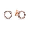 oorstop ronde sparkle halo stud oorbellen