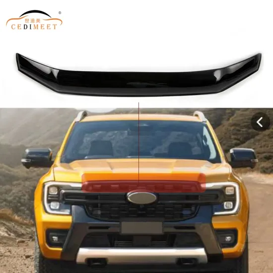 Car Black Engine Bug Shield Acrylic Bonnet Deflector for Ford Ranger T9 2022-2023