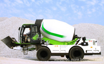 Mobile Cement Concrete Mixer with Automatic Self Feeding and 270 Degree Rotation (3 to 6.5 Cubic Meters)