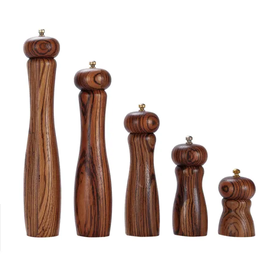 Handmade wooden salt and pepper mills