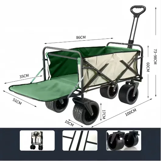 Portable Folding Utility Cart: A Versatile Trolley with Table for Camping, Shopping, and Storage
