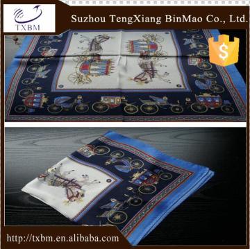 100% silk scarf with animal pattern, crepe, 12mm