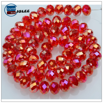 Factory supply plating rondelle glass beads AB color crystal rondelle beads