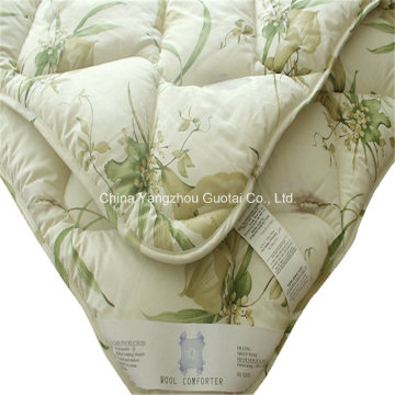 Wholesale White Washable Wool Printing Comforter Soft Quilt Cover (GT-09666)