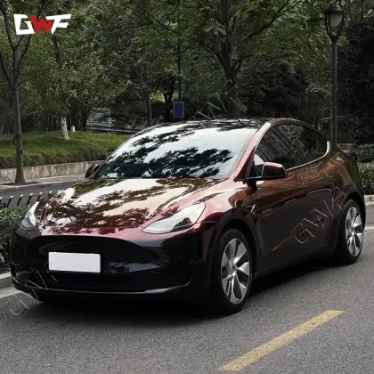 Flowing Black Charming Red Car Protection Film