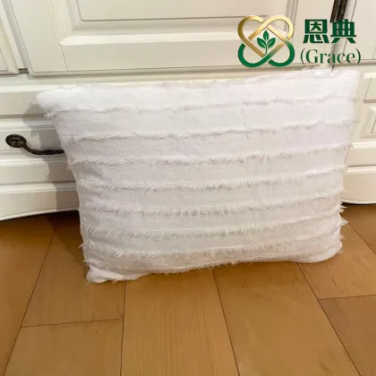 White Exotic Jacquard Flannel Pillow & Pillow Cover