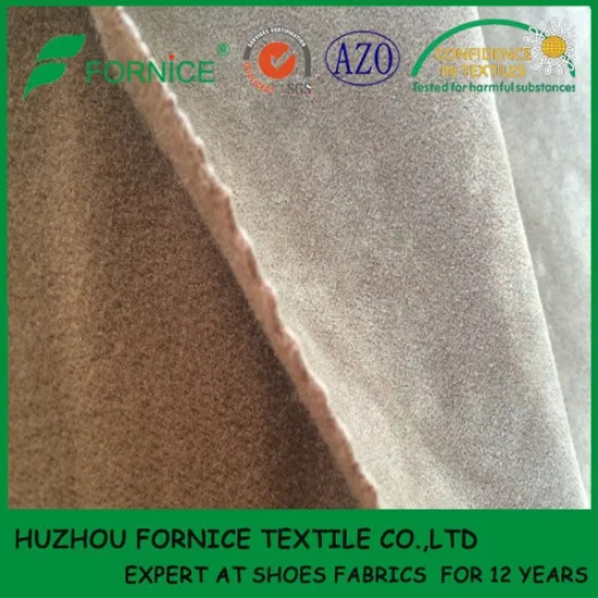 China manufacturer new design flocked wholesale faux leather fabric for shoes