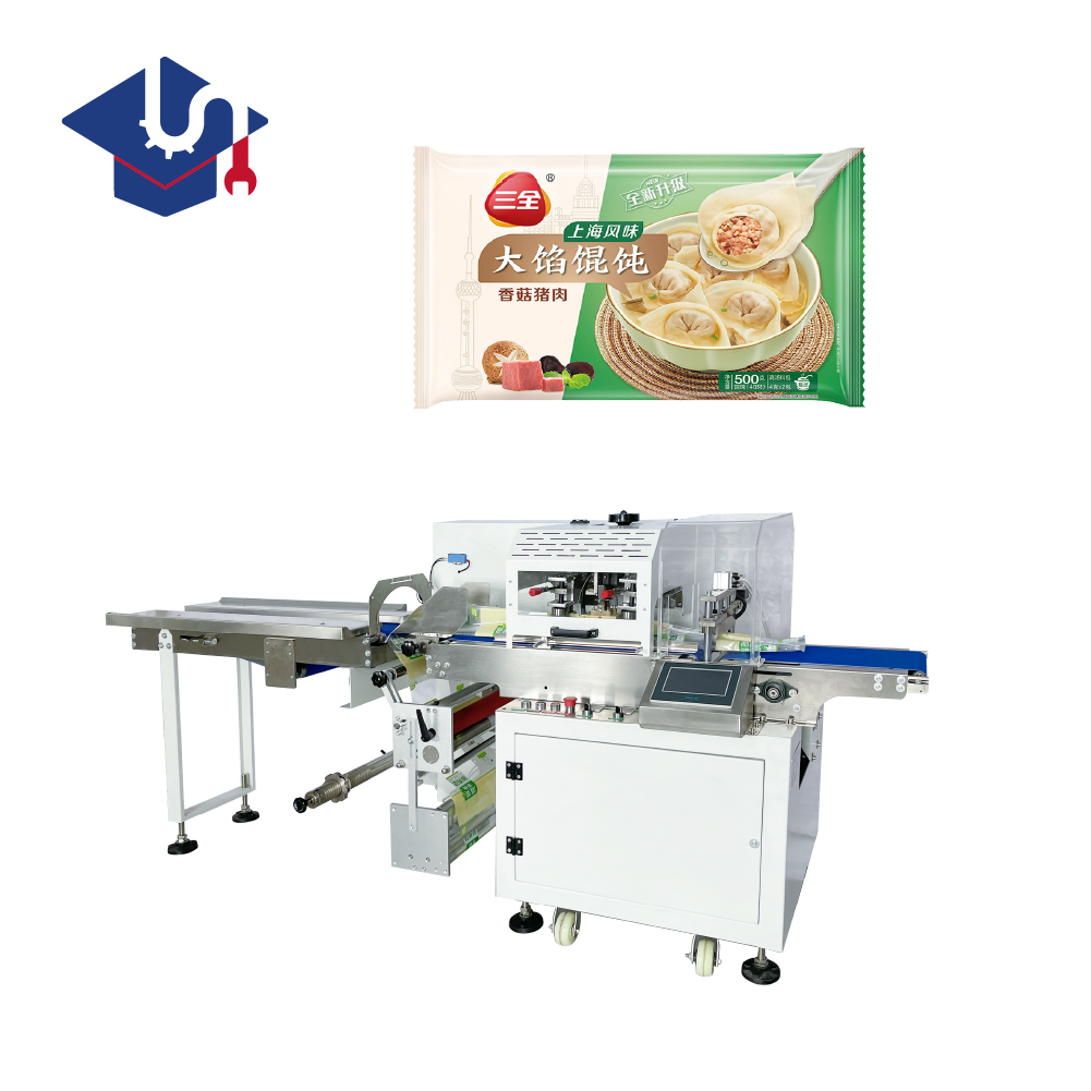 Automatic flow pack frozen dumplings packaging machine