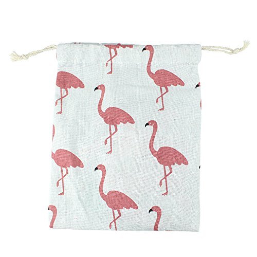 Flamingo applique แพทช์เย็บปักถักร้อยกระเป๋าเก็บของ