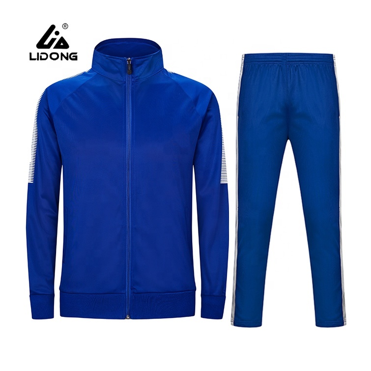 High Quality Sportswear 100% Polyester Blue Tracksuit