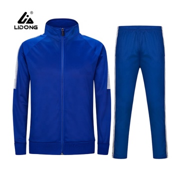 Custom Jogging Suits High Quality Sportswear 100% Polyester Blue Tracksuit