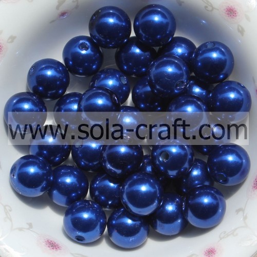 Fashionable Acrylic Pearl Craft Beads Bracelet Spacer Charm Blue Color 6MM For Christmas Garland