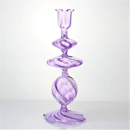 Nordic Vintage Tall Crystal Colored Glass Flower Vases