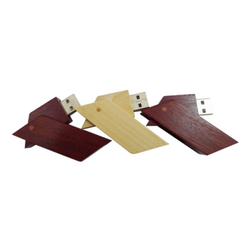 Square Wood USB Flash Drive Swivel USB Stick
