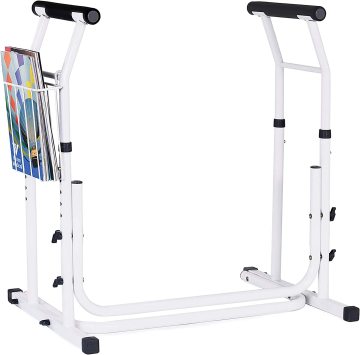 Bathroom Adjustable Height Toilet Rail and Commode Safety Frame