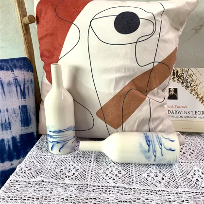 Ceramic Vase for Home Decoration - Landscape Painting Desktop Ceramic Vase