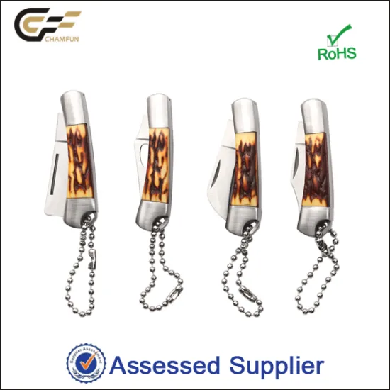 4 Mini Knife Set Souvenir Pocket knife with Fake Stag Handle for Collection