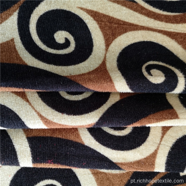 Tecido de poliéster tricotado com estampa de padrão para estofados
