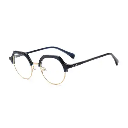 Half Rim Solid Eyewear Acetate Round High Quality Eyewear Frame