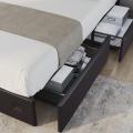 4 Storage Drawers Leather Upholstered Platform Bed Frame