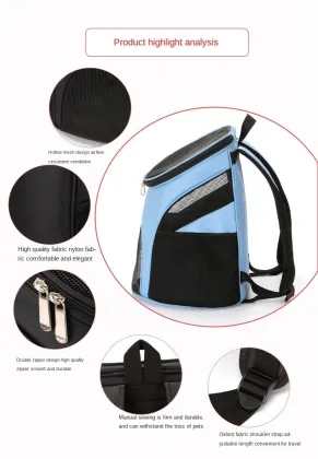 2022 Outdoor Pet Carrier Backpack Pet Carrier Bag Backpack Double Shoulder Mesh Travel Bag For Small Dogs Cats Pet Supplies