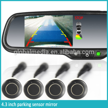 4.3 inch OEM parking sensor rearview mirror with 4 replacement radar detectors with backup display made by GERMID