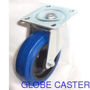 6 inch Swivel Elasticity Rubber Castors(blue), Fit for European Market