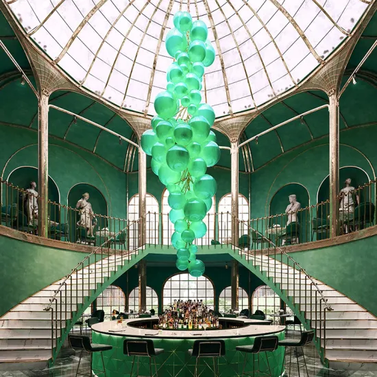 Minimalist Green Modern Chandelier LED Pendant Light