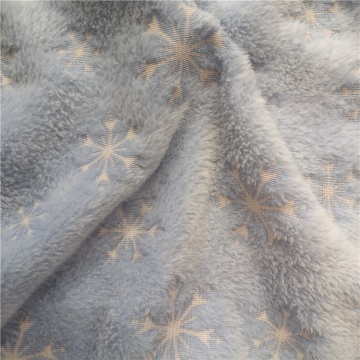 Snowflake Pattern Glue Printed Warm Flannel Fabric