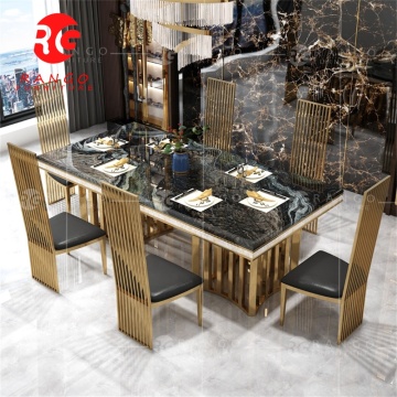 White Table with Grey Chairs - Luxury Dining Room Sets