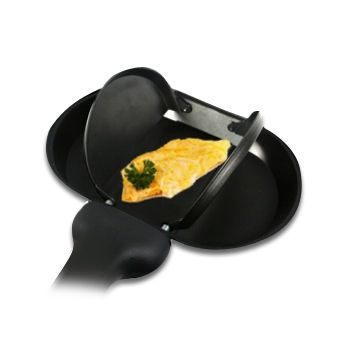 Omelet Easy Pro Flip-pin Fry Pan, Easy to Clean, Available in Standard Size of 24 x 19cm