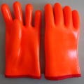 Seguridad de espuma naranja aislada PVC guantes totalmente recubiertos