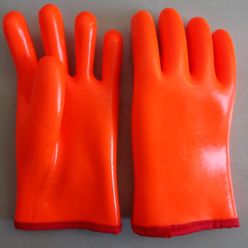 Sicherheit Orangenschaum isolierte PVC voll beschichtete Handschuhe