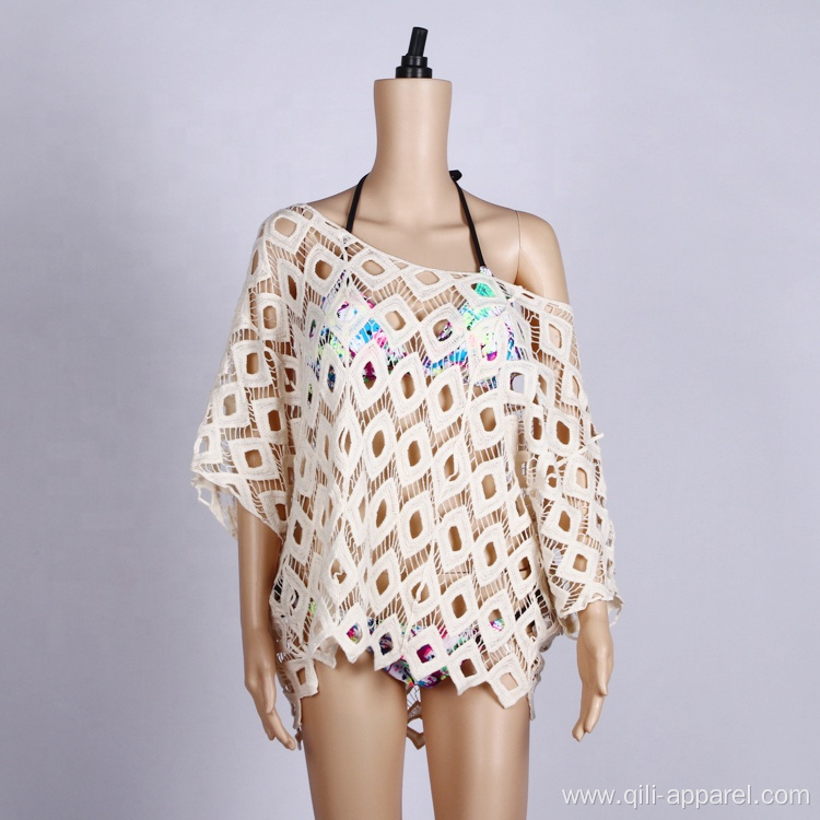 casual crochet mesh beachwear women cover up clothes