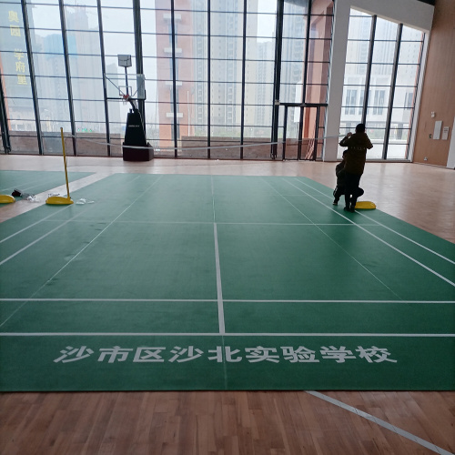 Pavimentazione sportiva per interni in PVC per campi da badminton