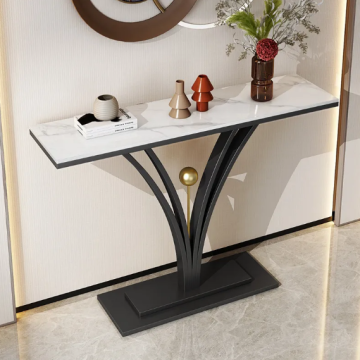 Modern Marble Top Gold Console Table for Hotel Living Rooms