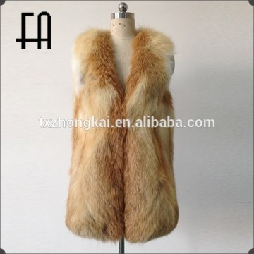 Factory directly wholesale price women fashion red fox fur vest /real fox fur vest