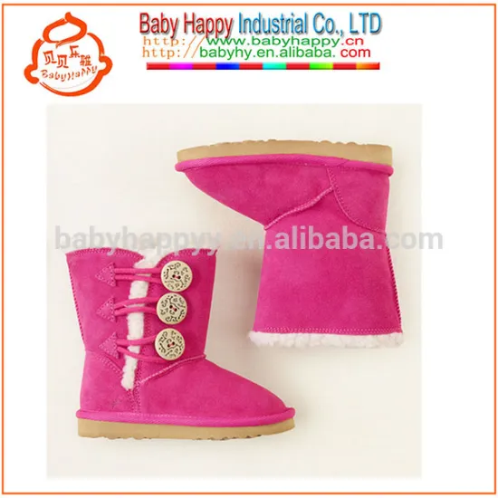 Winter baby boots fancy buttons shoes kids TPR sole kid shoe