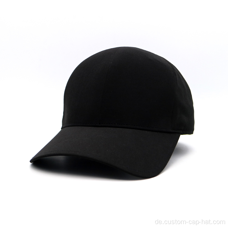 6 Panel schwarz wasserdichte Sportkappe