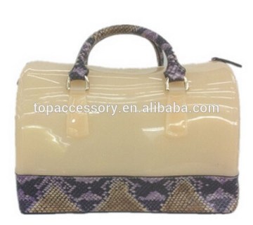 Silicone Transparent Tote Bags of Candy Color Edition Fashion Hand Tote Bag Handbag