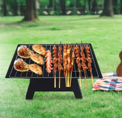 Outdoor square Brazier wood fire pit charcoal barbecue