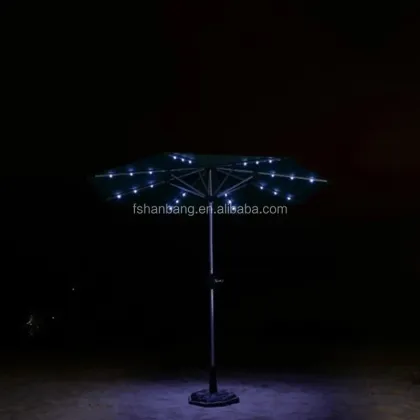 Solar-Powered LED Umbrella with Wind Resistance for Patios and Outdoors