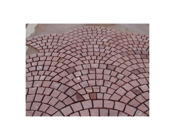 Natural Finish Red Cubes Porphyry Stone Tile - 10x10x5 cm Square Paving Stones