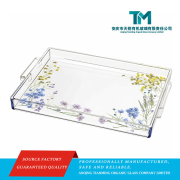 Luxury Lucite Tray With Gold Handles