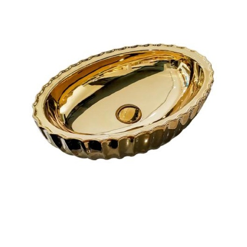 Hot Sale Ceramic Art Basin Luxury Gold Basin