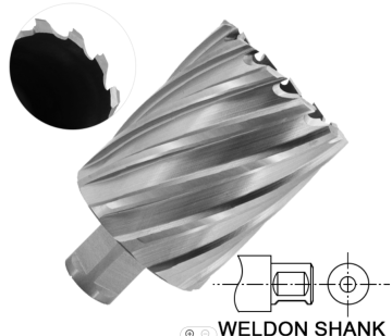 Drilling holes broaching annular cutter for steel pipe